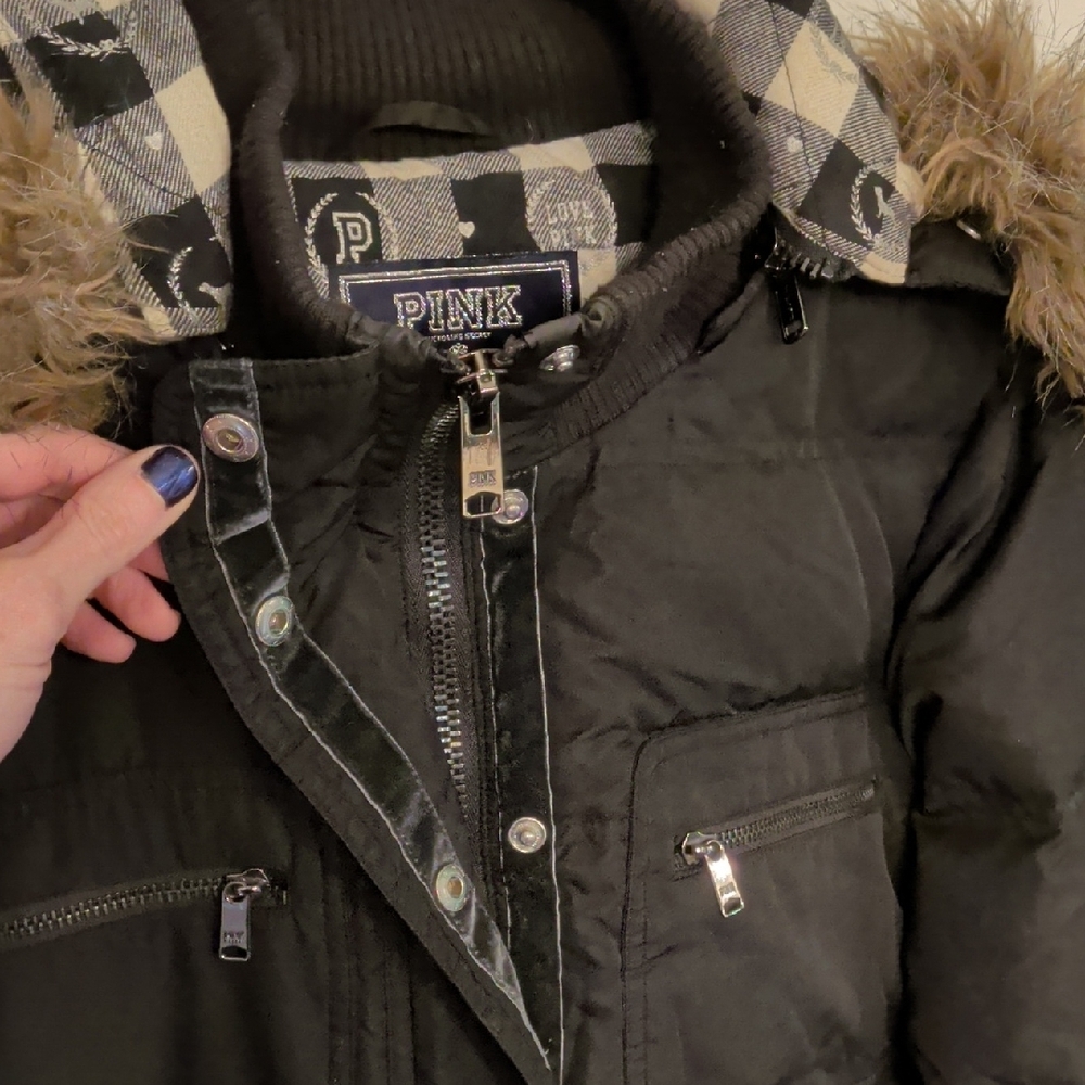 PINK Victoria's Secret Plaid Winter Jacket